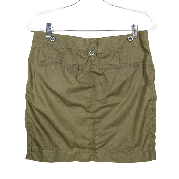 LOFT Olive Green Chino Skirt Above the Knee Pleated Waist Pockets Women's 6 - Picture 2 of 4